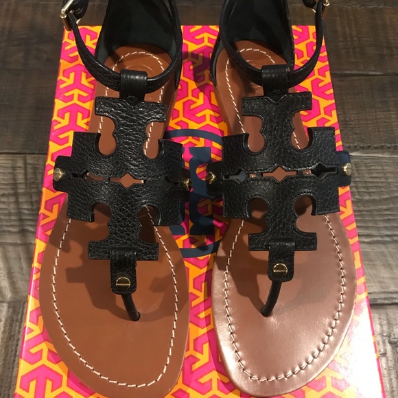 Brand new Tory Burch Phoebe sandals Black sz 8 - Picture 2 of 3